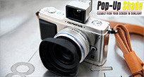 Olympus PEN でデルキン　液晶シェードを使う