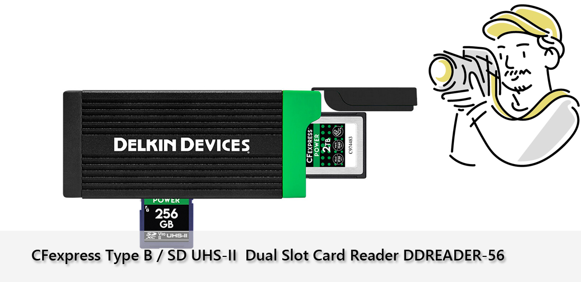 USB 3.2 CFexpress Type B Card / SD UHS-II メモリーカードリーダー [DDREADER-56]