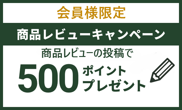 商品レビューで５００ポイントプレゼント