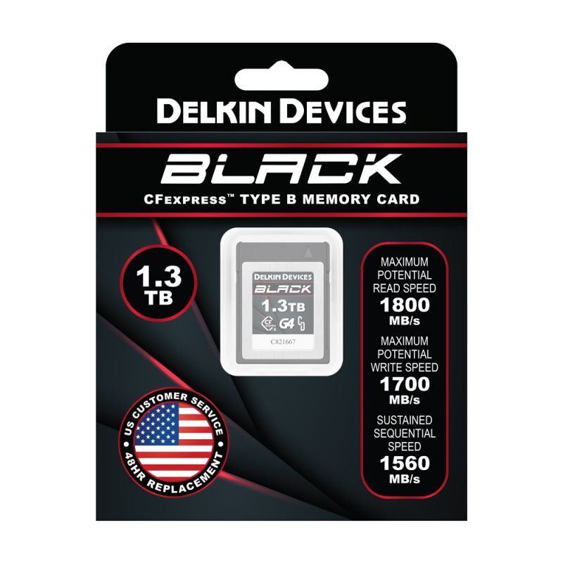 Delkin 1.3TB BLACK G4 CFexpress Type B メモリーカード,CFexpress